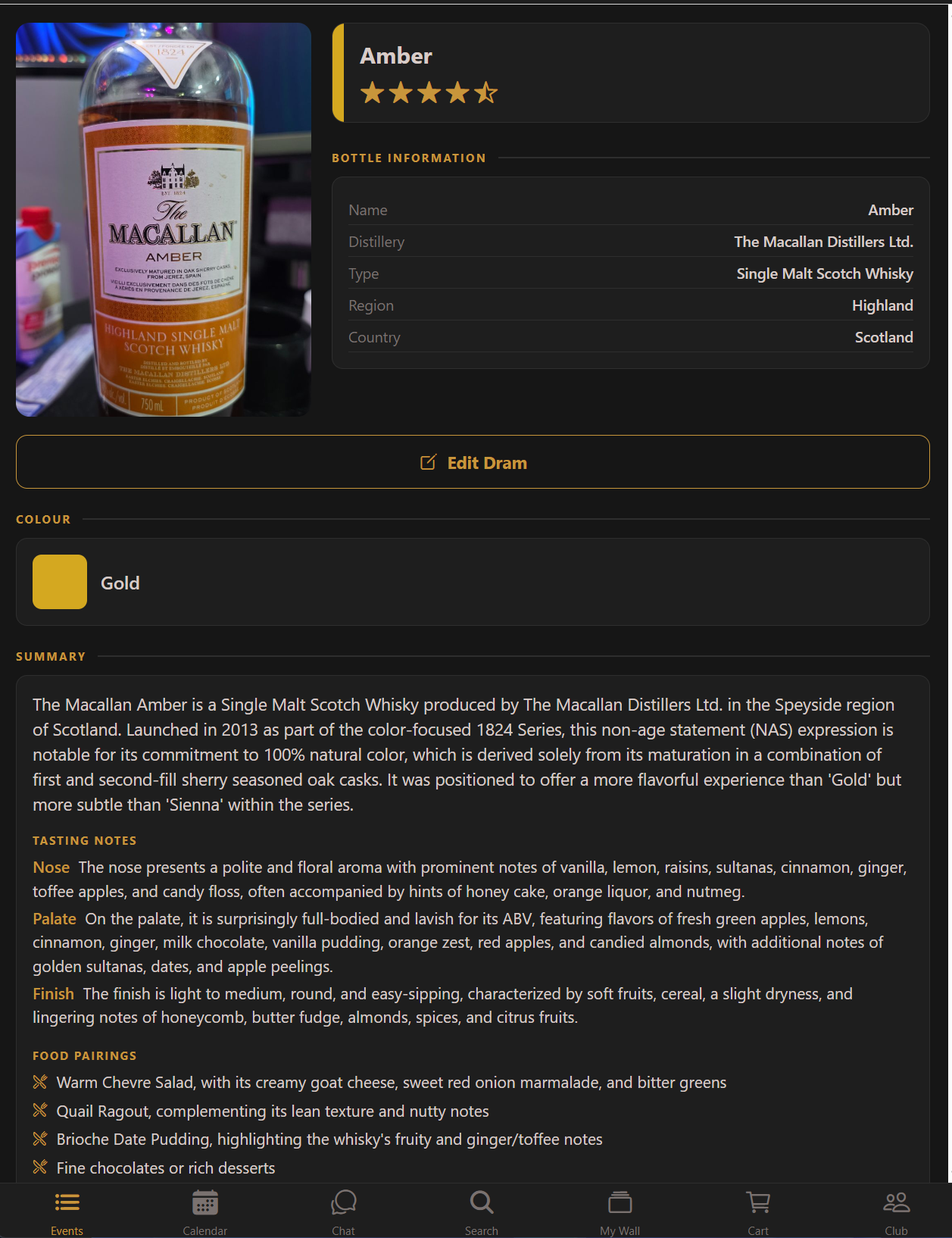 AI tasting notes for a dram
